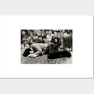 Jim Laying on Stage During a 1968 Concert Rock Icons Posters and Art